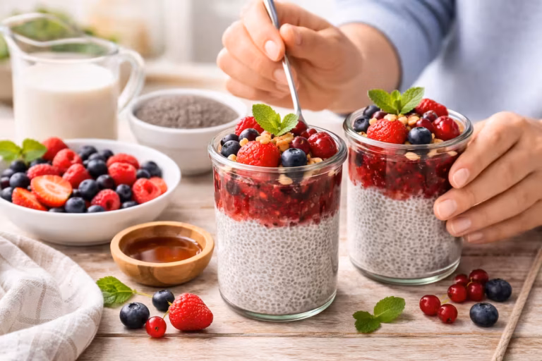 Chia Dessert mit Beeren