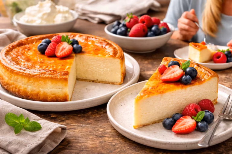 Leichter Käsekuchen ohne Boden