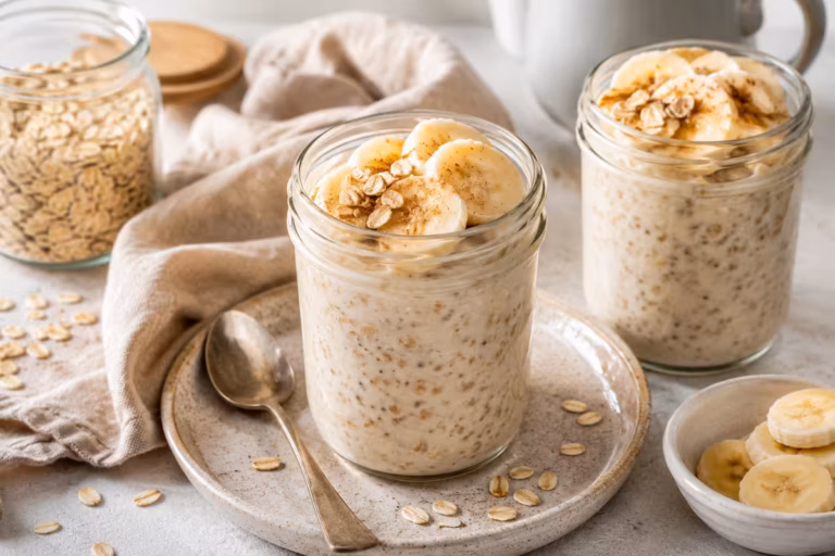 Overnight Oats Banane: Sanftes Frühstück für Magen und Darm 4 Overnight Oats mit Banane und Hafermilch