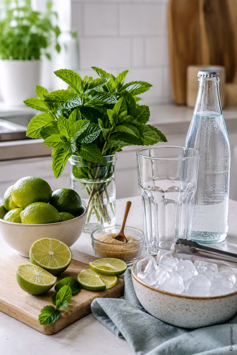 Zutaten für: Alkoholfreier Mojito: Frischer Sommerdrink mit Minze