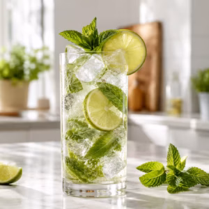Fertiges Gericht: Alkoholfreier Mojito: Frischer Sommerdrink mit Minze