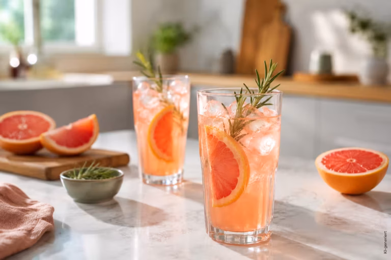 Grapefruit-Limonade mit Rosmarin