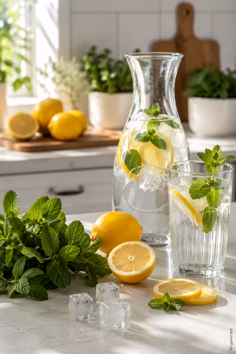 Zitronen-Minz-Limonade selber machen: Erfrischung für heiße Tage 5 Zutaten für: Zitronen-Minz-Limonade selber machen: Erfrischung für heiße Tage