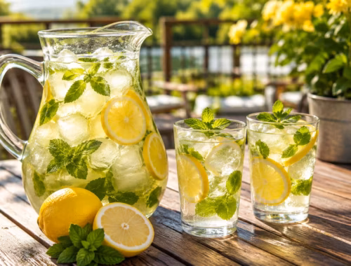 Fertiges Gericht: Zitronen-Minz-Limonade selber machen: Erfrischung für heiße Tage