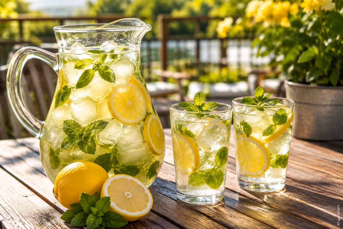 Zitronen-Minz-Limonade selber machen: Erfrischung für heiße Tage 2 Fertiges Gericht: Zitronen-Minz-Limonade selber machen: Erfrischung für heiße Tage
