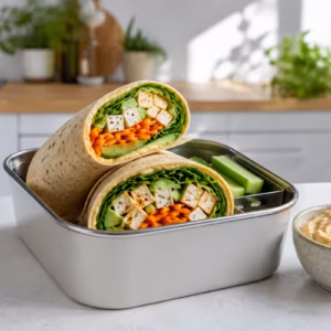 Vegane Wraps zum Vorbereiten für die Lunchbox 7 Fertiges Gericht: Vegane Wraps zum Vorbereiten für die Lunchbox