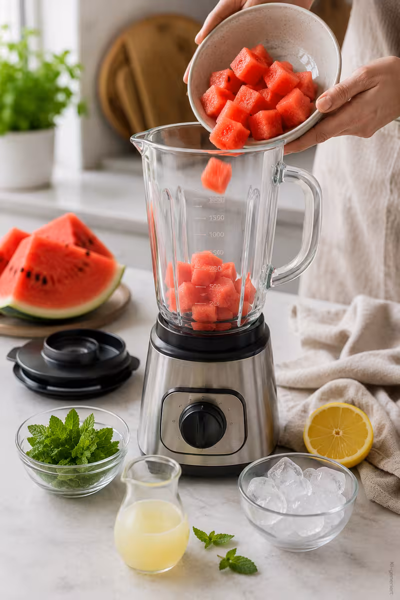Zubereitung von: Fruchtige Wassermelonen Limonade für warme Tage