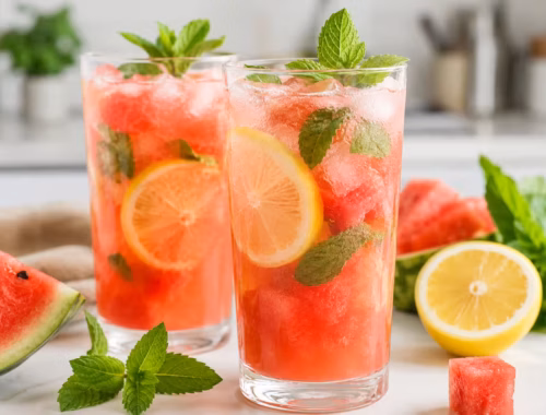 Fruchtige Wassermelonen Limonade für warme Tage 49 Fertiges Gericht: Fruchtige Wassermelonen Limonade für warme Tage