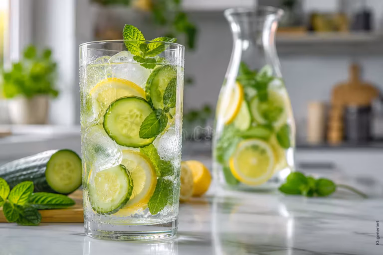 Gurkenwasser mit Zitrone und Minze