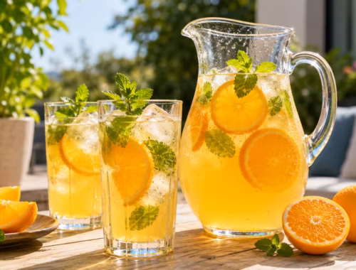 Fertiges Gericht: Orangenlimonade selber machen – einfaches Rezept für heiße Tage