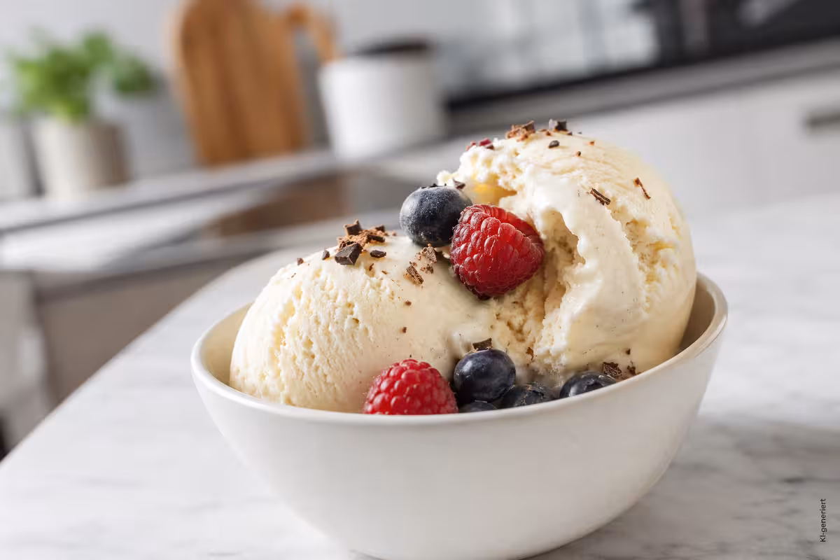 Fertiges Gericht: Protein-Eis ohne Zucker selber machen – ohne Eismaschine