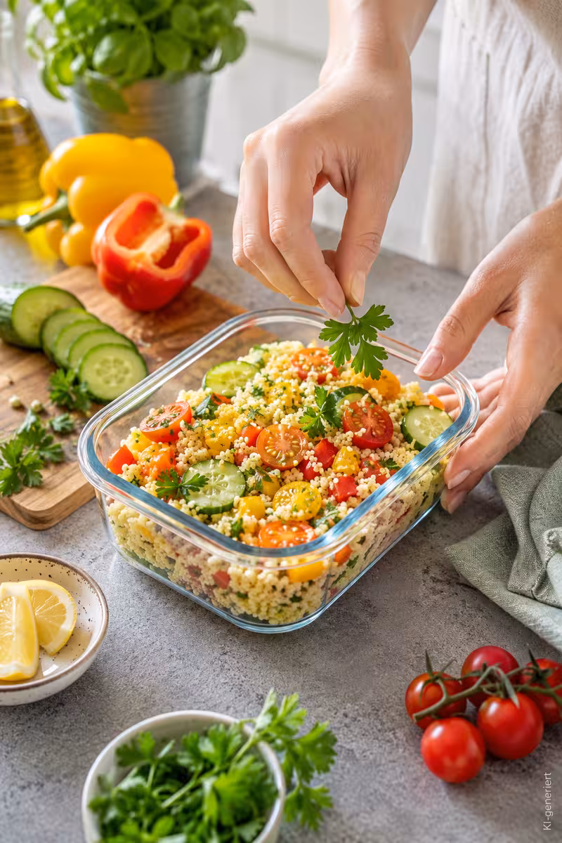 Veganes Couscous-Gemüse als Meal-Prep-Box 7 Zubereitung von: Veganes Couscous-Gemüse als Meal-Prep-Box