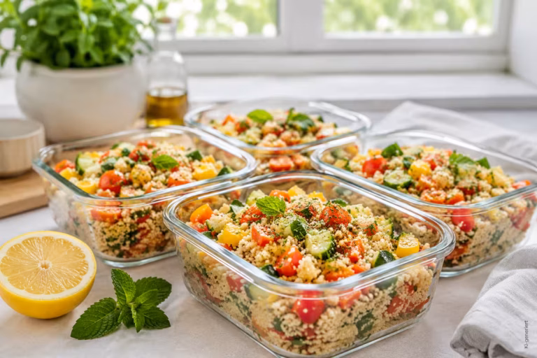 Veganes Couscous-Gemüse als Meal-Prep-Box 4 Veganes Couscous-Gemüse