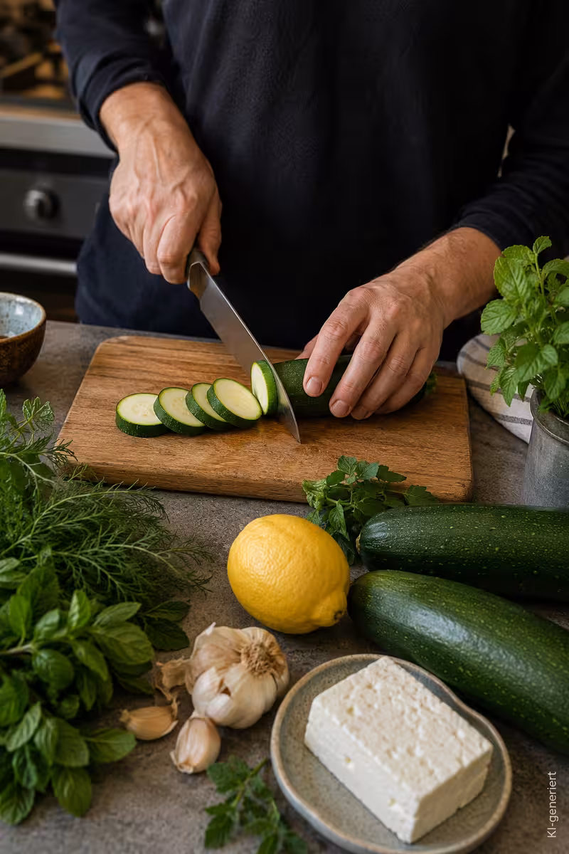 Zucchini mit Feta: schnelles Sommergericht aus der Pfanne 5 Zutaten für: Zucchini mit Feta: schnelles Sommergericht aus der Pfanne