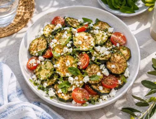 Zucchini mit Feta: schnelles Sommergericht aus der Pfanne 7 Fertiges Gericht: Zucchini mit Feta: schnelles Sommergericht aus der Pfanne