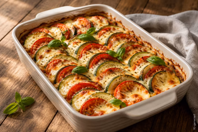 Zucchini-Tomaten-Auflauf mit Mozzarella