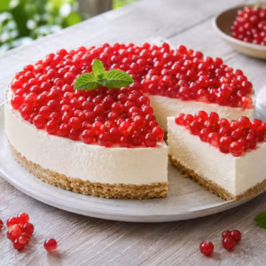 Einfache No-Bake-Torte mit Johannisbeeren 7 Fertiges Gericht: Einfache No-Bake-Torte mit Johannisbeeren