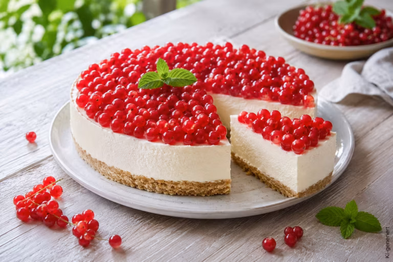 No-Bake-Torte mit Johannisbeeren