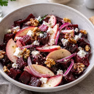 Rote-Bete-Salat: einfaches Rezept mit Apfel und Walnüssen 7 Fertiges Gericht: Rote-Bete-Salat: einfaches Rezept mit Apfel und Walnüssen