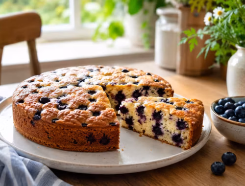 Saftiger Blaubeerkuchen mit frischen Beeren 14 Fertiges Gericht: Saftiger Blaubeerkuchen mit frischen Beeren