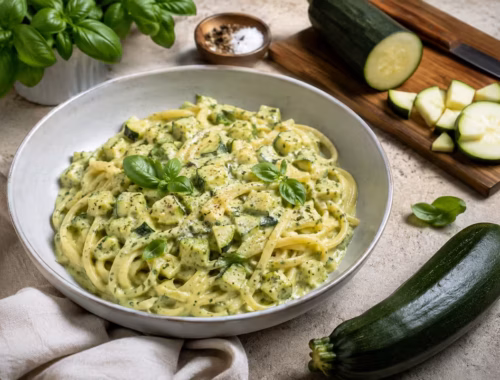 Zucchini-Sauce ohne Sahne: cremig, einfach und lecker 6 Fertiges Gericht: Zucchini-Sauce ohne Sahne: cremig, einfach und lecker